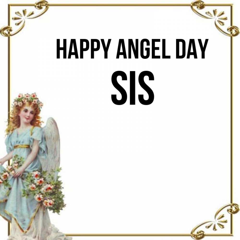 Greetings card с именем, sis happy angel day с именинами от девушки ангела Greetings with text for free download 