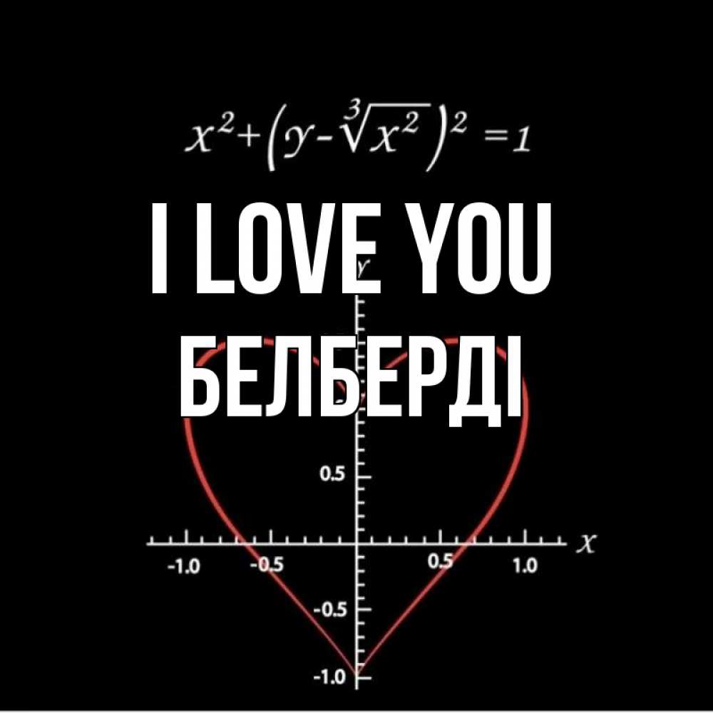 Greetings card с именем, Белберді I love you сердечная формула Greetings with text for free download 