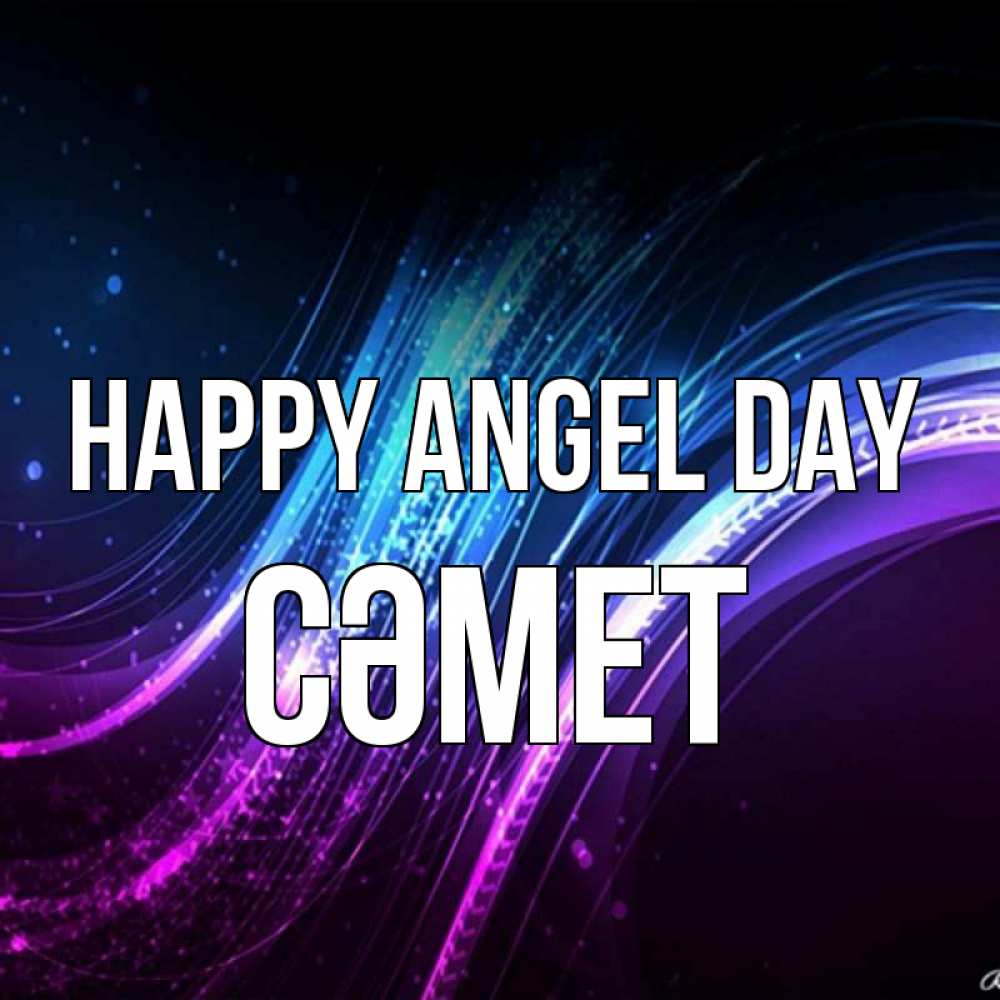 Greetings card с именем, СӘМЕТ happy angel day фиолетовый фон Greetings with text for free download 