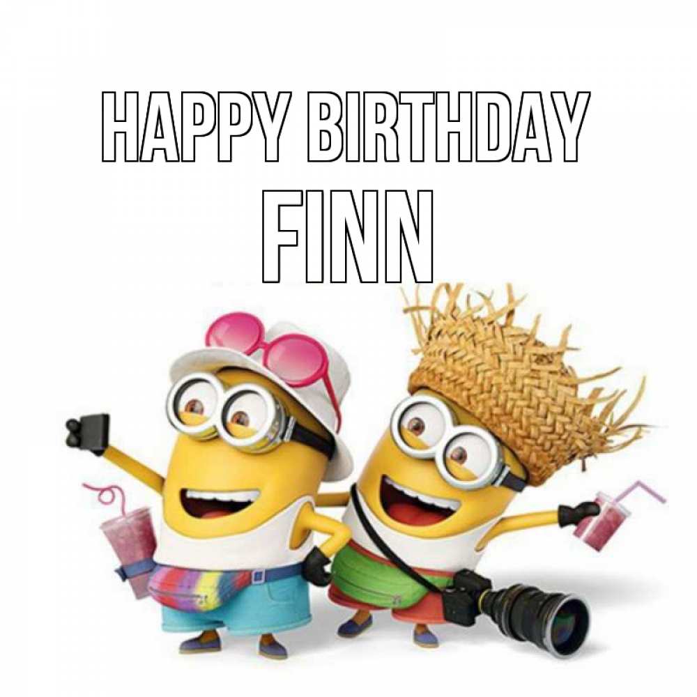 Greetings card с именем, Finn Happy Birthday праздник с танцами Greetings with text for free download 