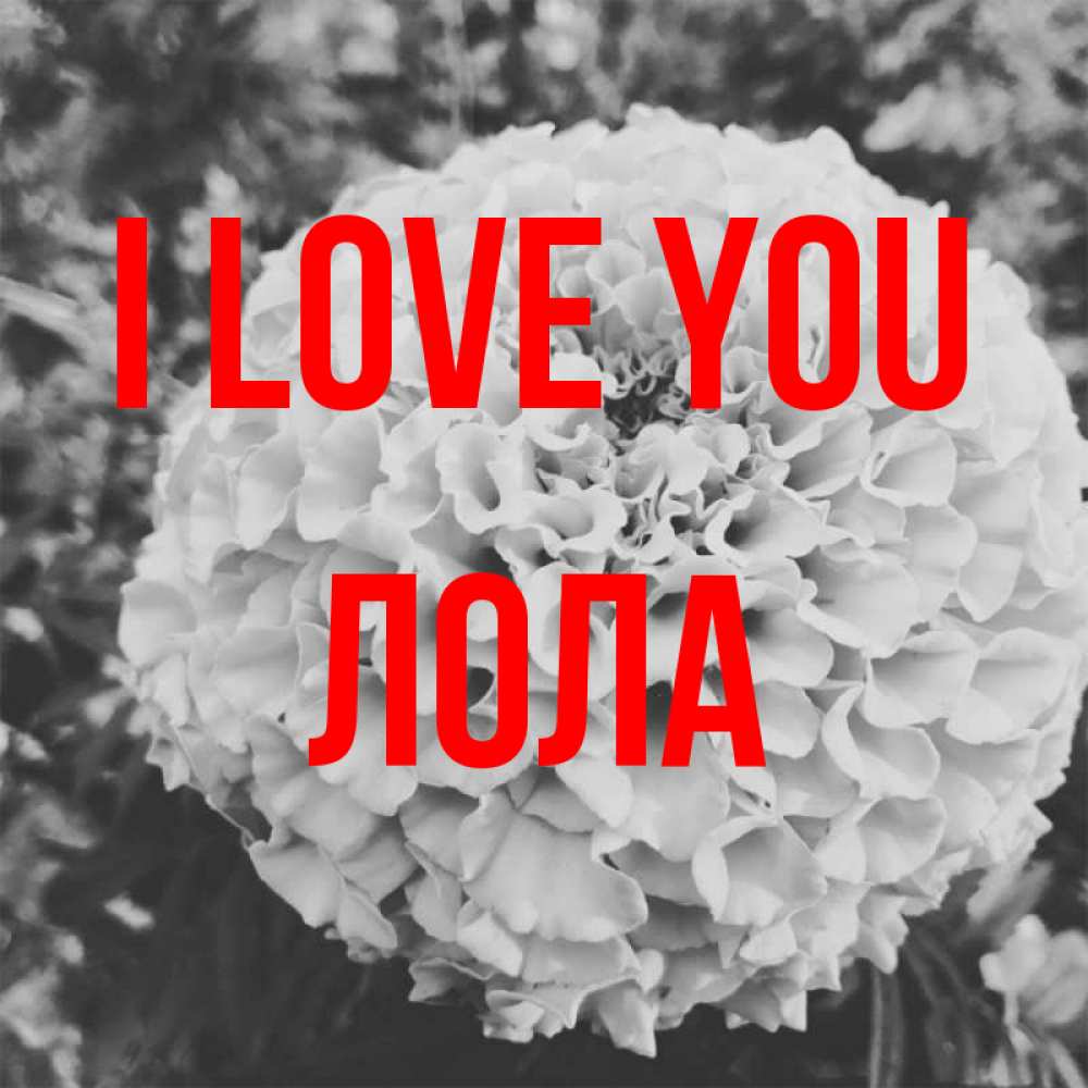 Greetings card с именем, Лола I love you подпись Greetings with text for free download 