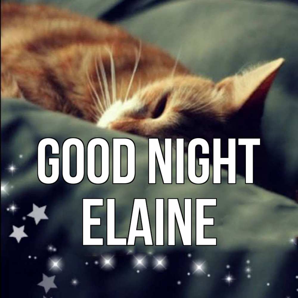 Greetings card с именем, Elaine Good night кроватка Greetings with text for free download 