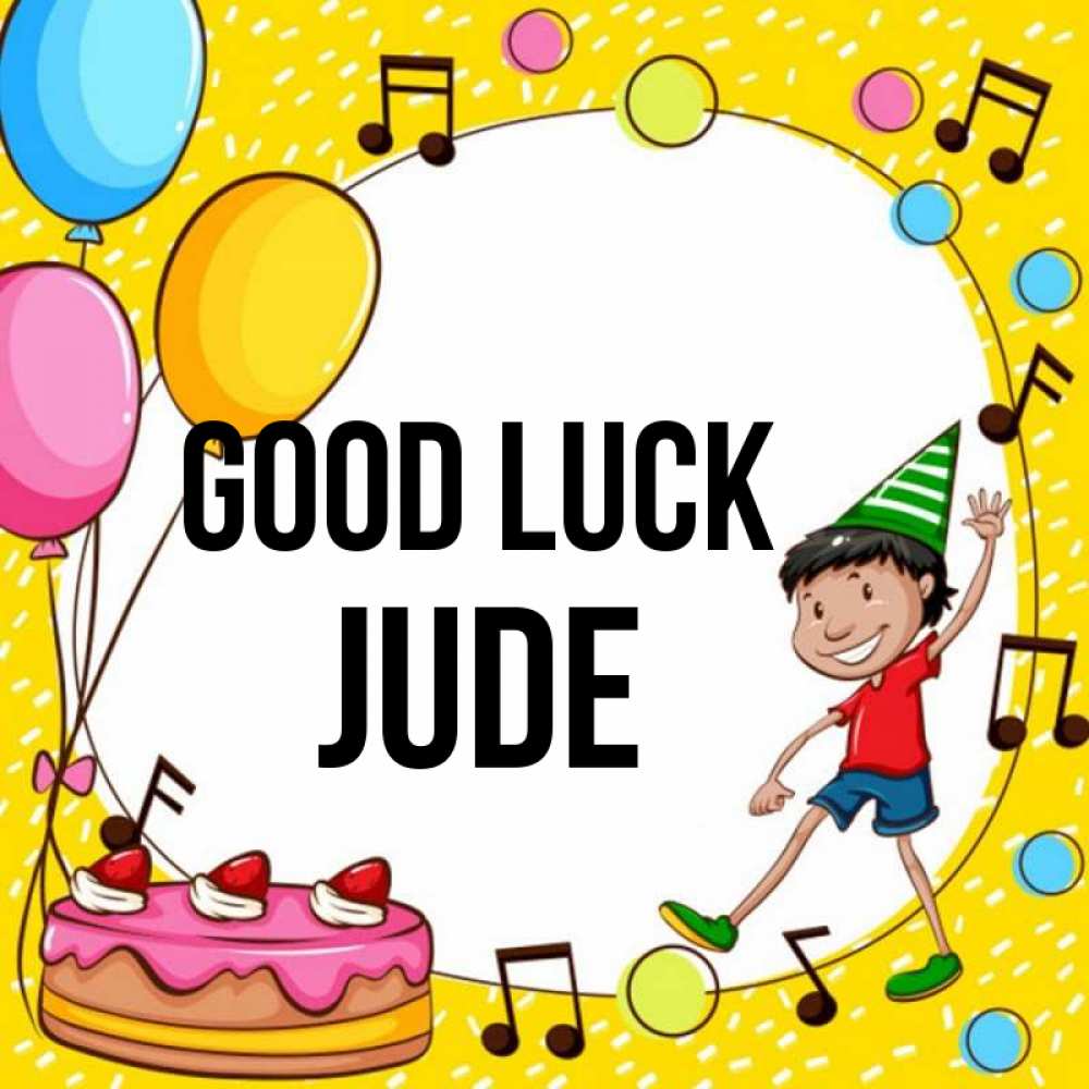 Greetings card с именем, Jude Good luck открытка 1 Greetings with text for free download 