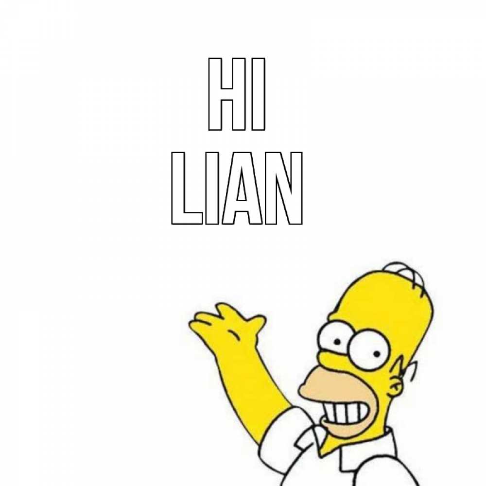 Greetings card с именем, Lian Hi Симпсоны Greetings with text for free download 