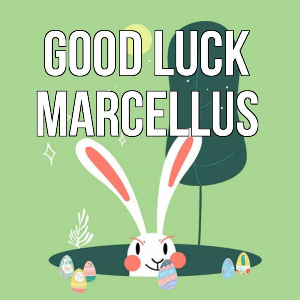 Greetings card с именем, Marcellus Good luck заяц Greetings with text for free download 