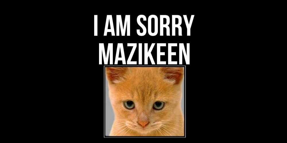 Greetings card с именем, Mazikeen I am sorry рыжий грустный кот просит прощения Greetings with text for free download 