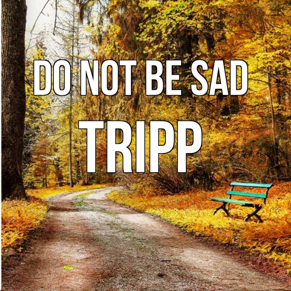 Greetings card с именем, Tripp Do not be sad зеленая лавочка Greetings with text for free download 