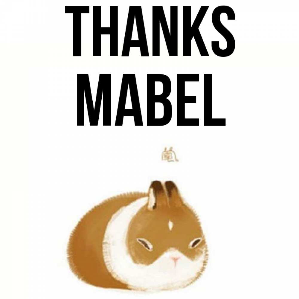 Greetings card с именем, Mabel Thanks коричнево белый домашний питомец Greetings with text for free download 