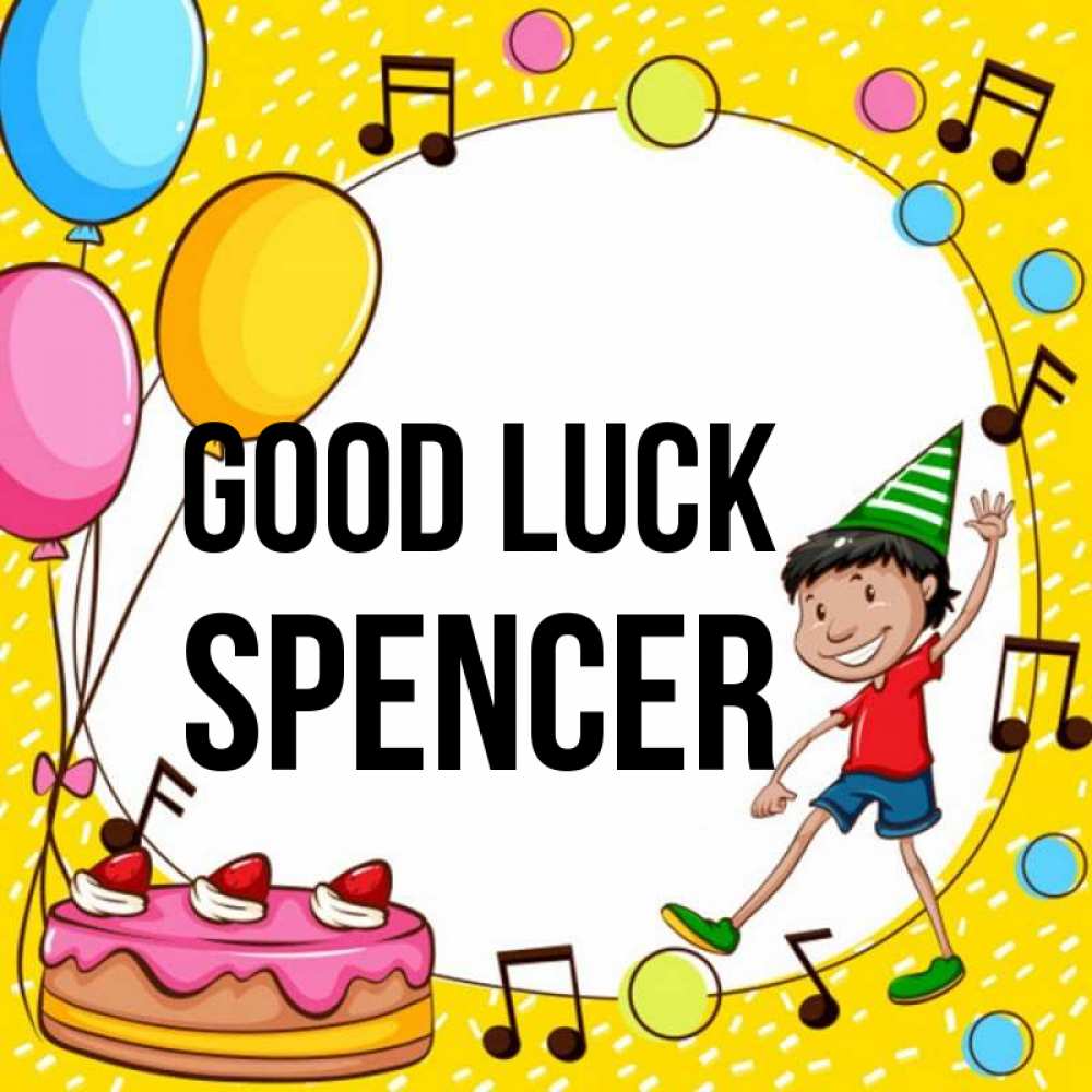 Greetings card с именем, Spencer Good luck открытка 1 Greetings with text for free download 
