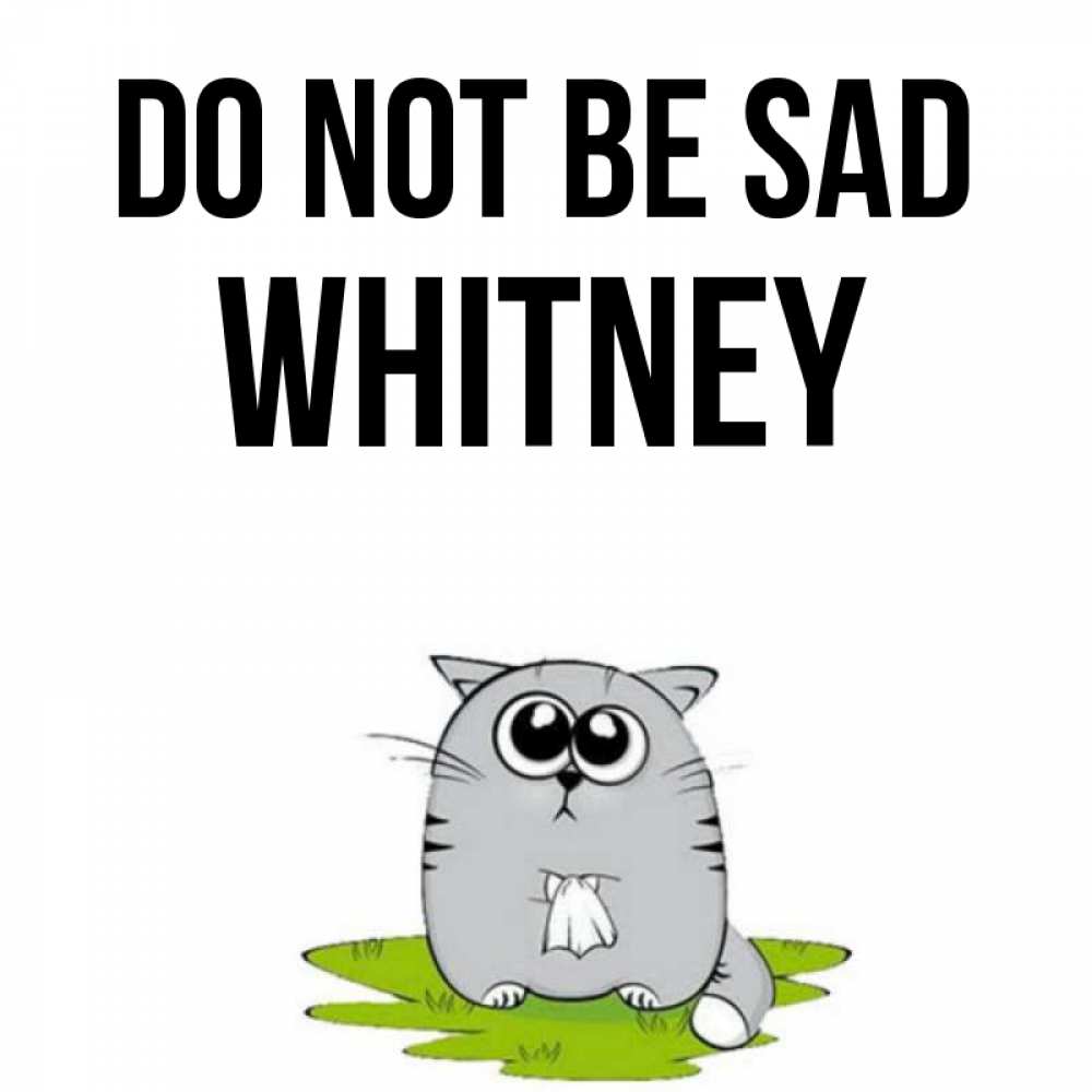 Greetings card с именем, Whitney Do not be sad грустный котяра Greetings with text for free download 