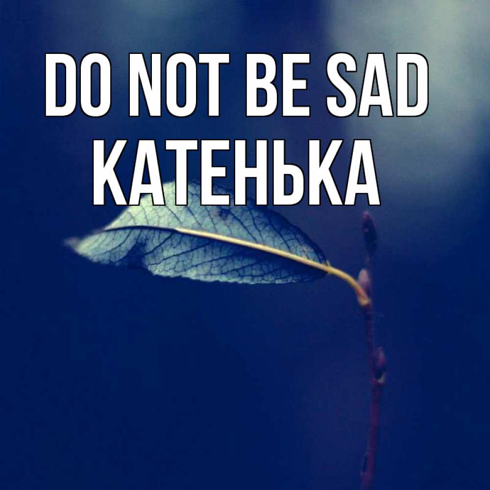 Greetings card с именем, Катенька Do not be sad растение Greetings with text for free download 