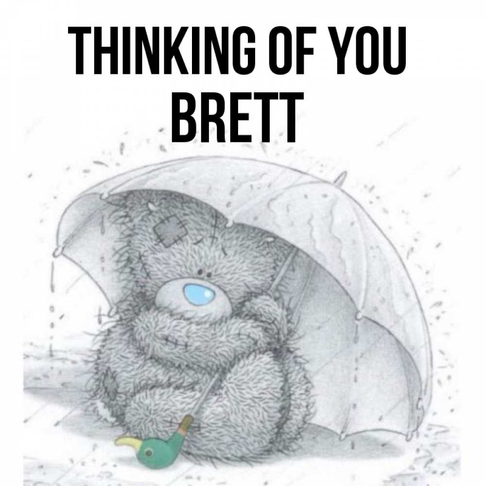 Greetings card с именем, Brett Thinking of you весеннее или осеннее настроение Greetings with text for free download 