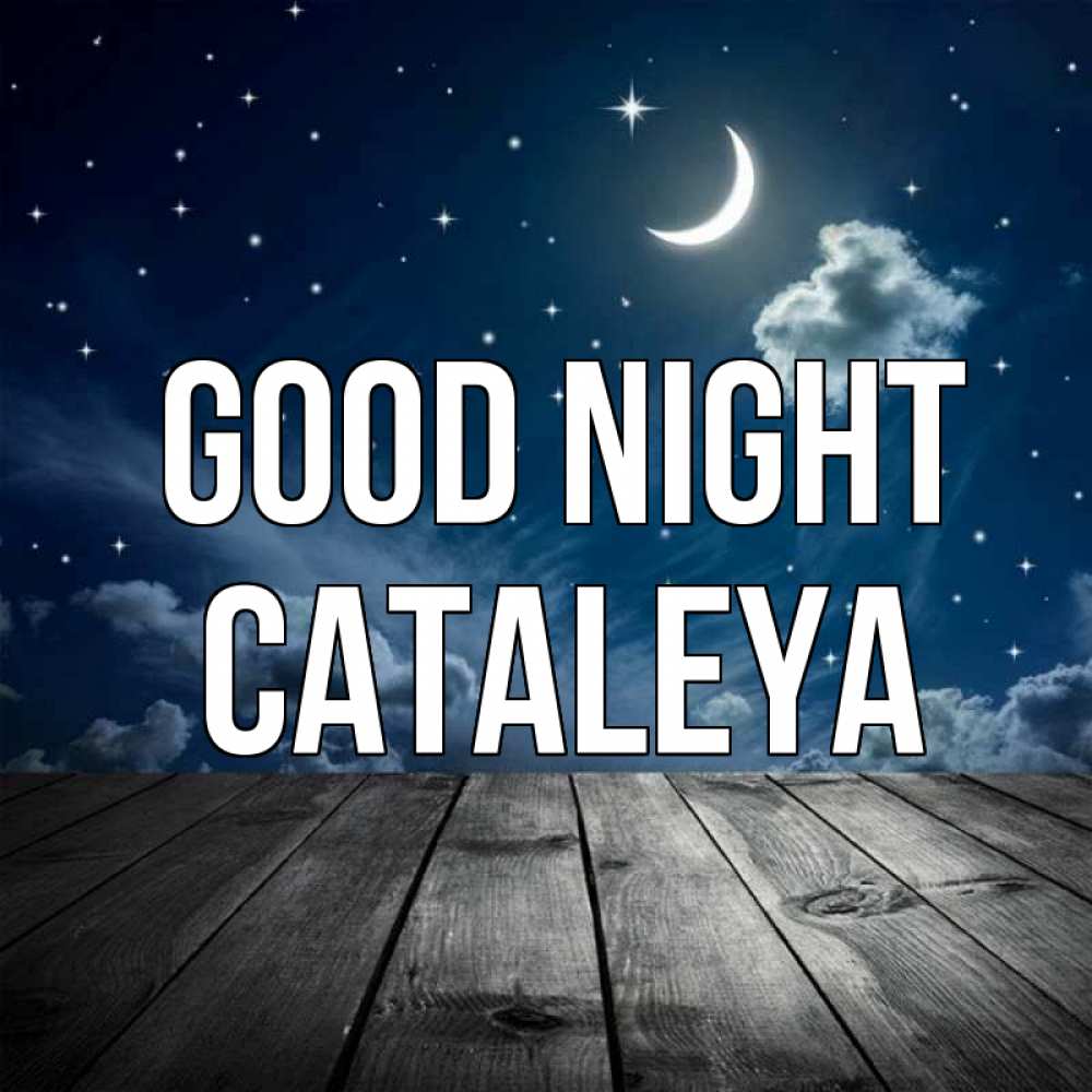 Greetings card с именем, Cataleya Good night месяц и звезда Greetings with text for free download 