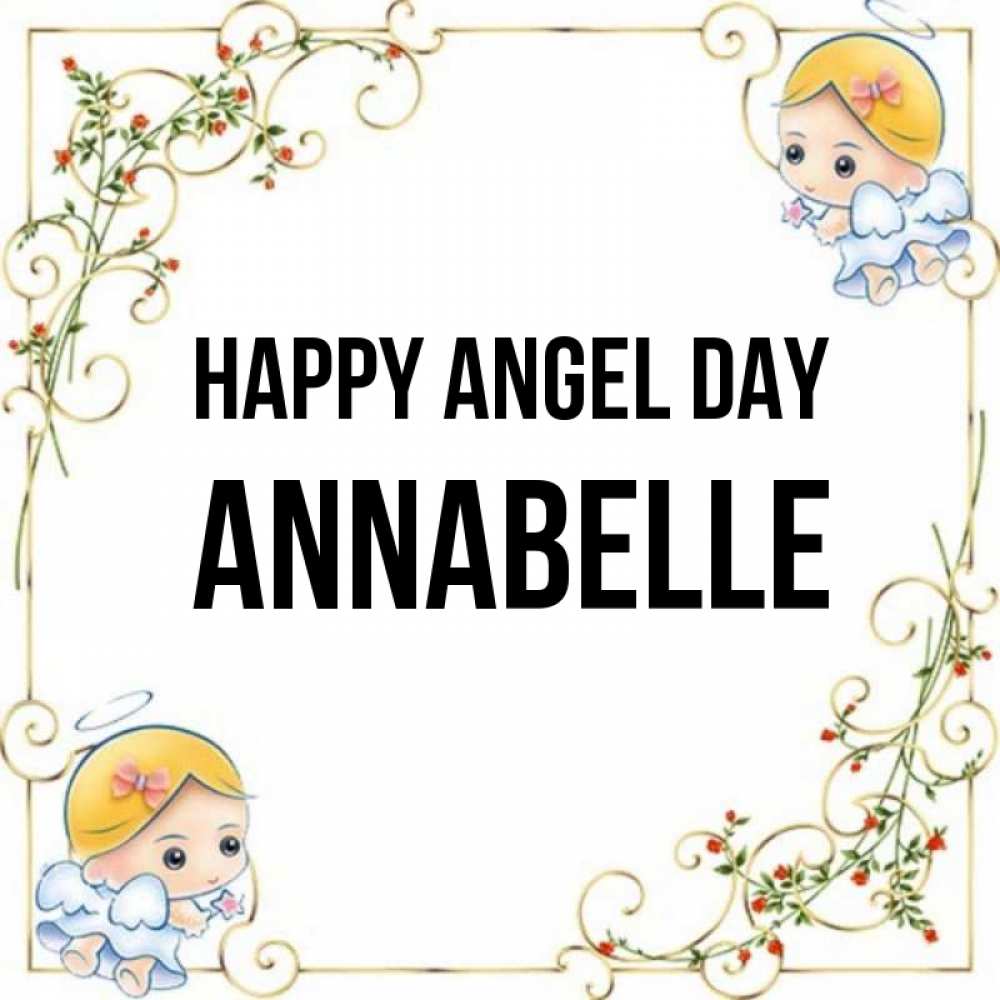 Greetings card с именем, Annabelle happy angel day девочки ангелы Greetings with text for free download 