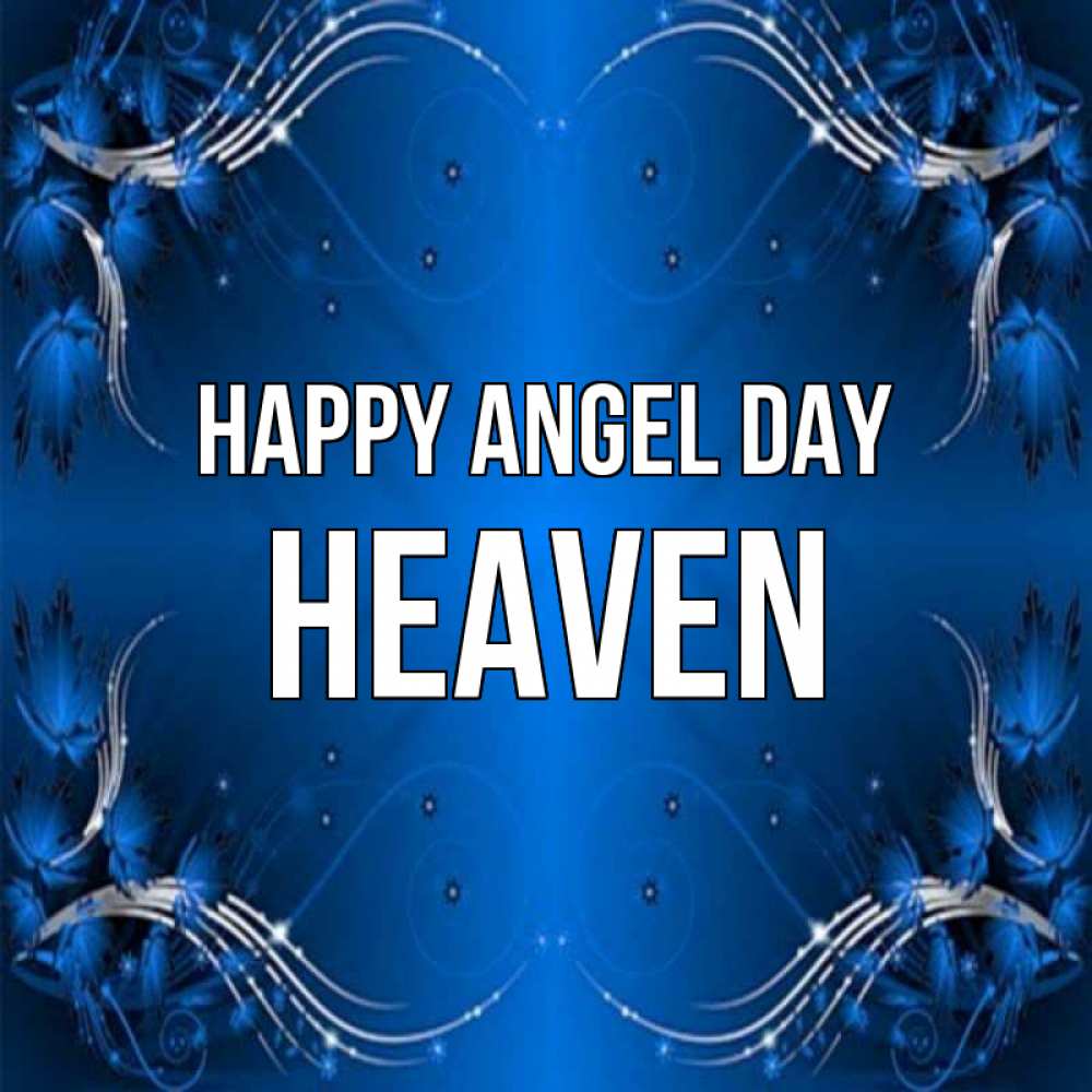 Greetings card с именем, Heaven happy angel day красивая рамочка с узорами Greetings with text for free download 