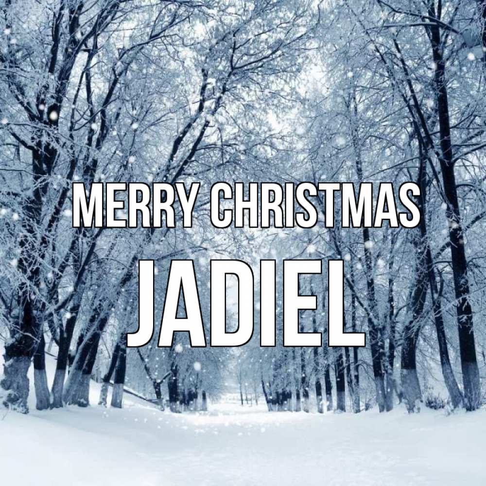 Greetings card с именем, Jadiel Merry Christmas снег, лес, парк Greetings with text for free download 