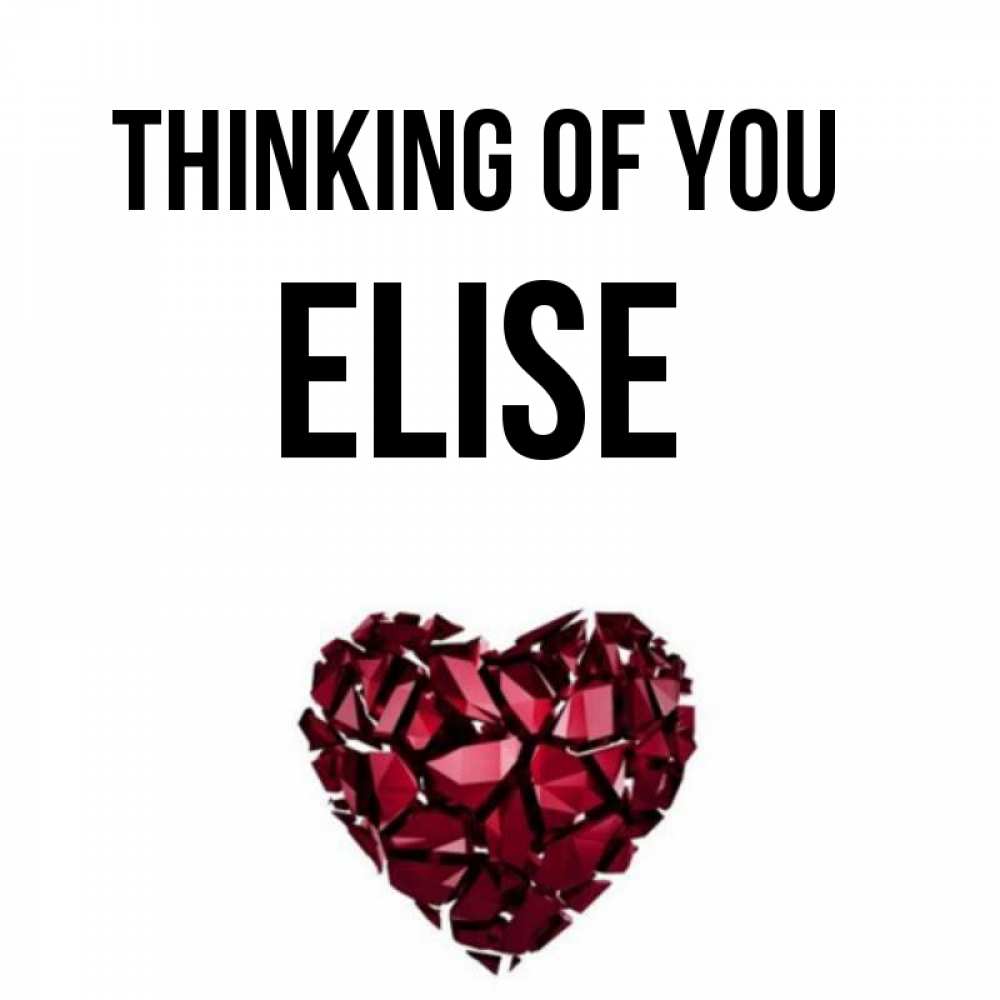 Greetings card с именем, Elise Thinking of you рубиновое 1 Greetings with text for free download 