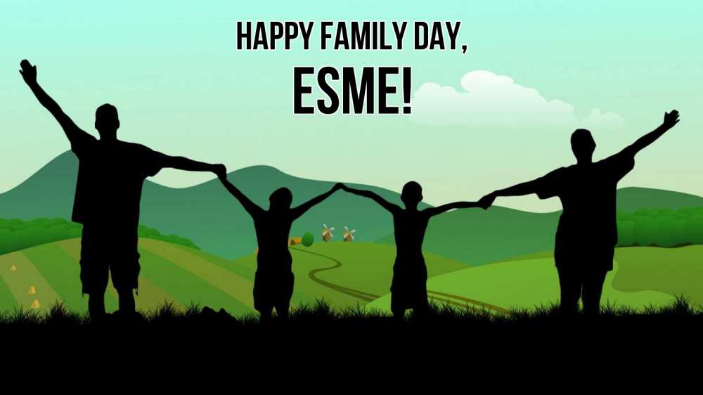 Greetings card с именем, Esme happy family day с днем семьи Greetings with text for free download 