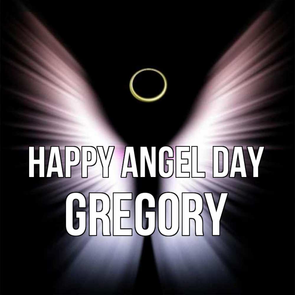 Greetings card с именем, Gregory happy angel day ангел из света Greetings with text for free download 