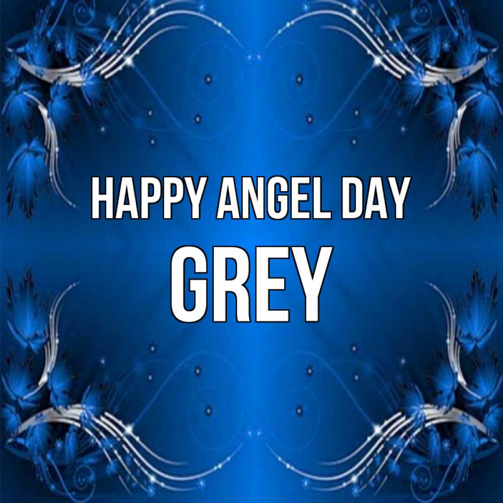 Greetings card с именем, Grey happy angel day красивая рамочка с узорами Greetings with text for free download 