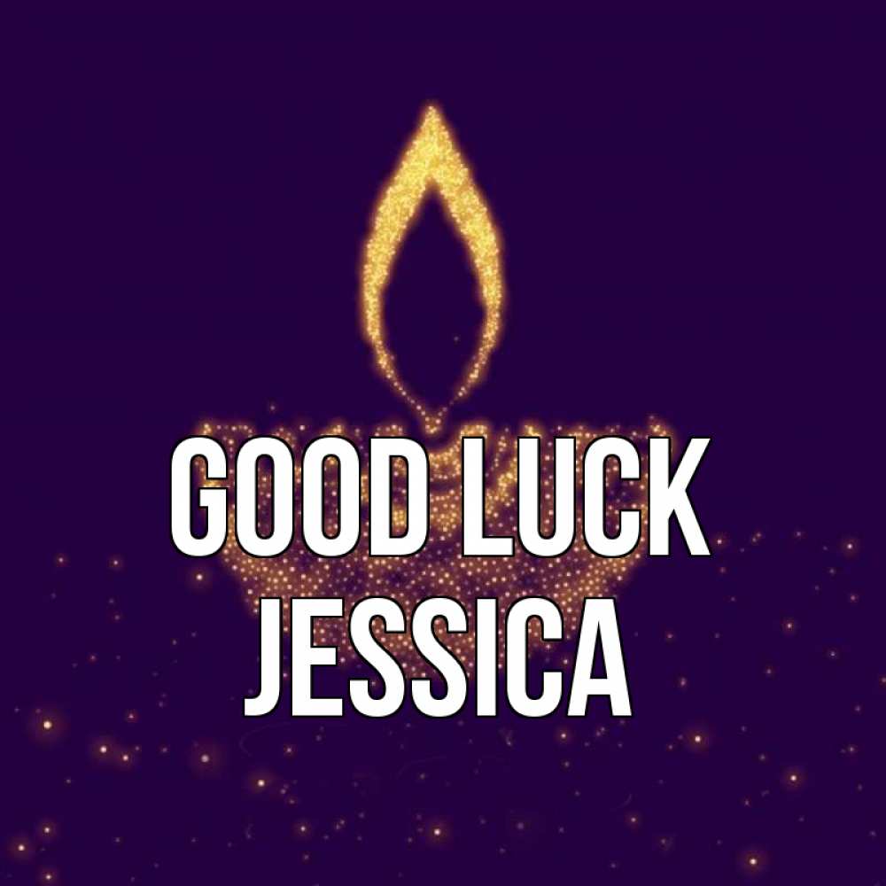 Greetings card с именем, Jessica Good luck пусть повезет 2 Greetings with text for free download 
