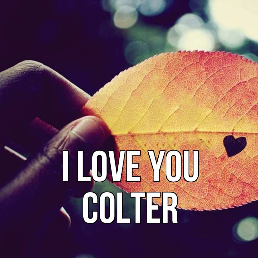 Greetings card с именем, Colter I love you держу лист Greetings with text for free download 