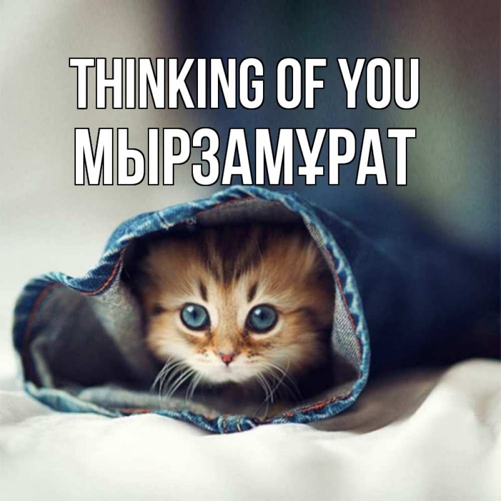Greetings card с именем, Мырзамұрат Thinking of you мне без тебя плохо Greetings with text for free download 
