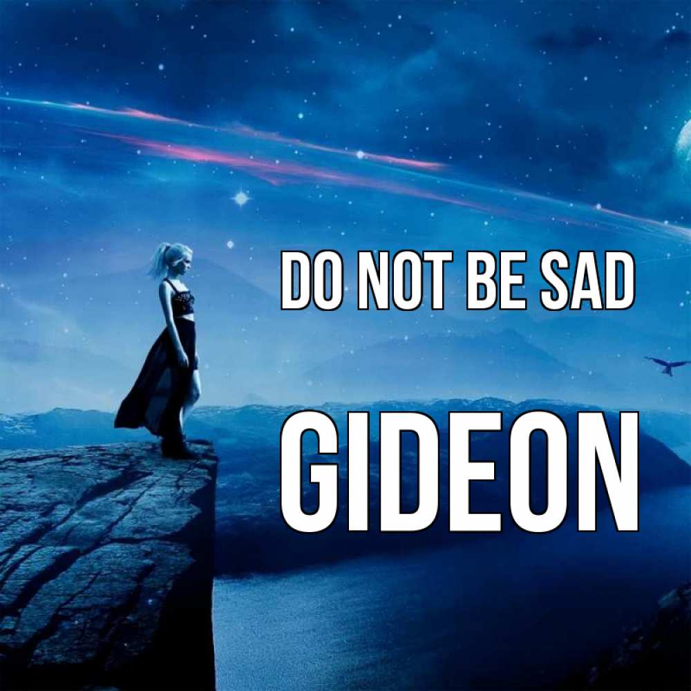 Greetings card с именем, Gideon Do not be sad вода и скала Greetings with text for free download 