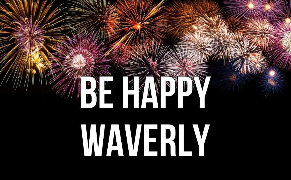 Greetings card с именем, Waverly Be happy Фейрверг 1 Greetings with text for free download 