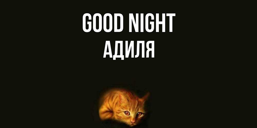 Greetings card с именем, Адиля Good night кот Greetings with text for free download 
