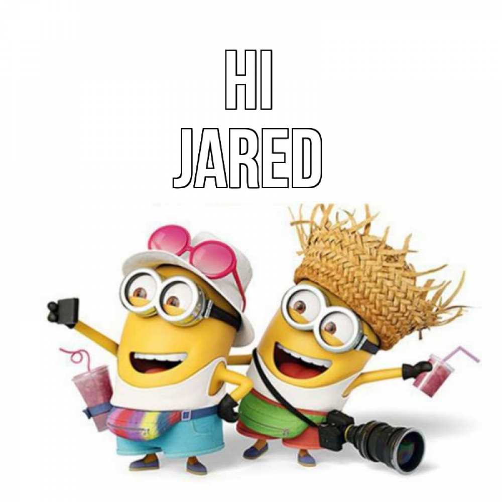 Greetings card с именем, Jared Hi привет от желтеньких Greetings with text for free download 