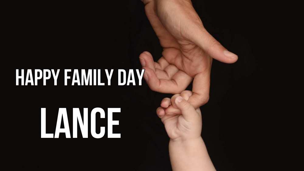 Greetings card с именем, Lance happy family day с днем семьи Greetings with text for free download 