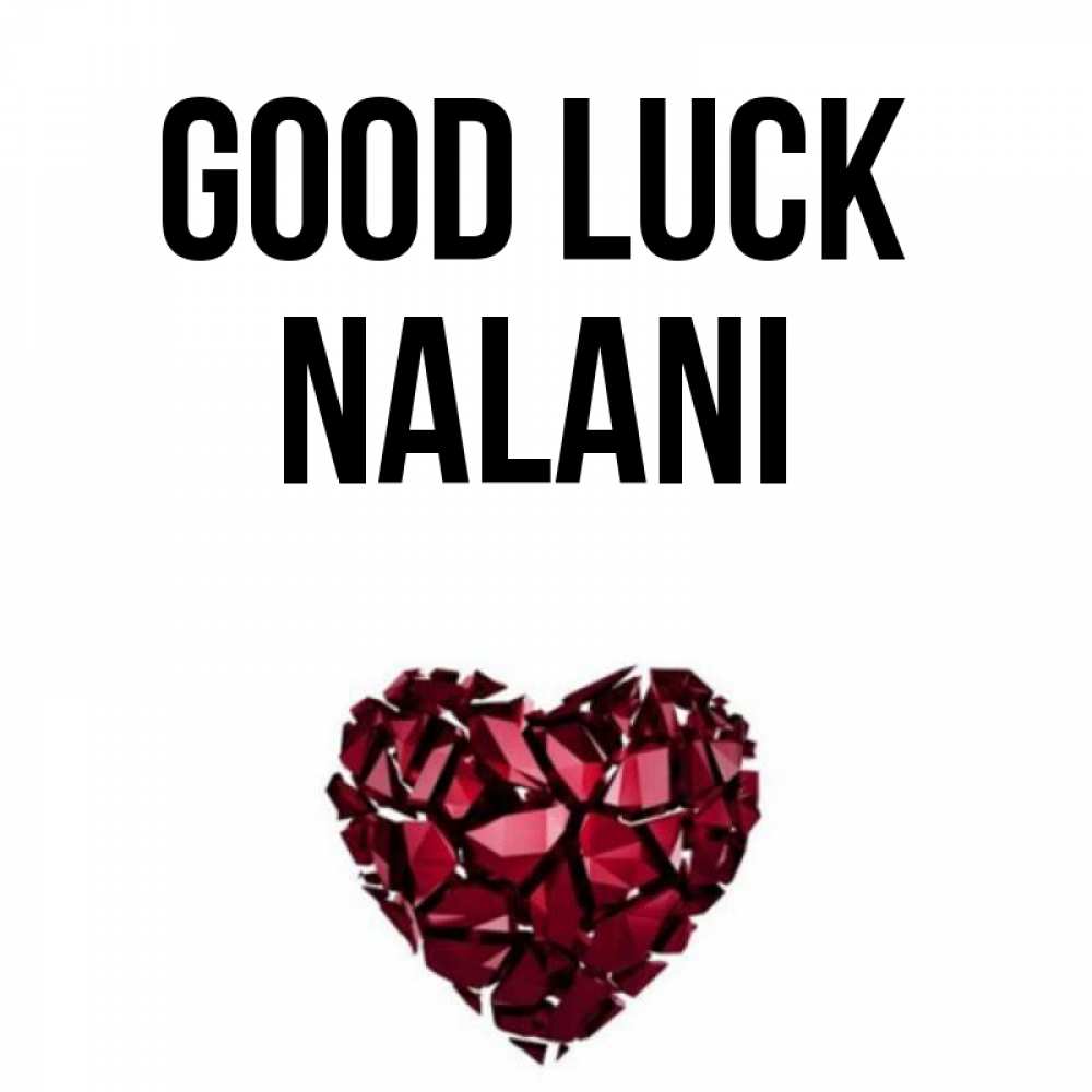 Greetings card с именем, Nalani Good luck бордовое из кристаллов  1 Greetings with text for free download 