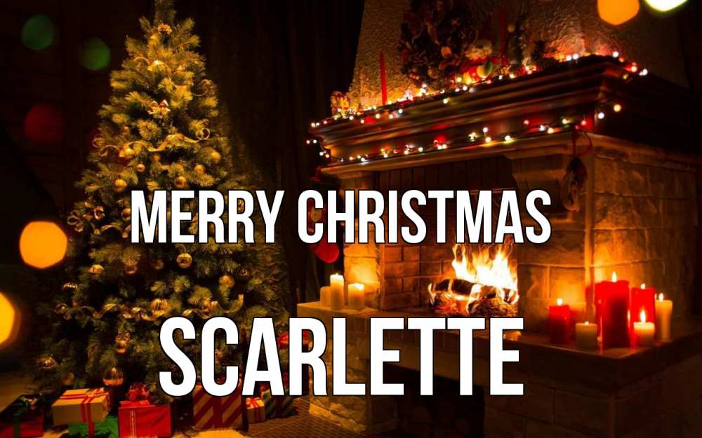 Greetings card с именем, Scarlette Merry Christmas новый год Greetings with text for free download 