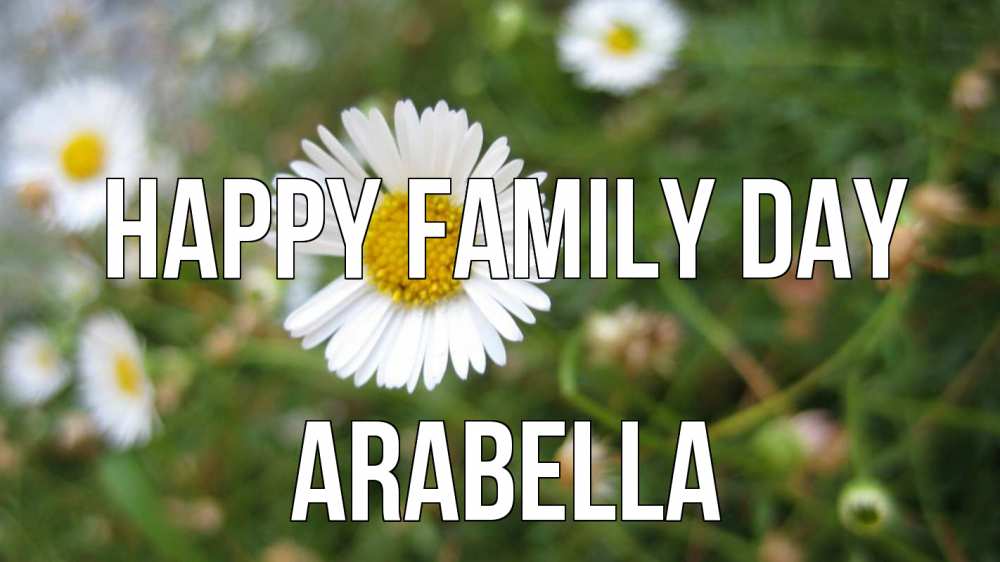 Greetings card с именем, Arabella happy family day с днем семьи Greetings with text for free download 