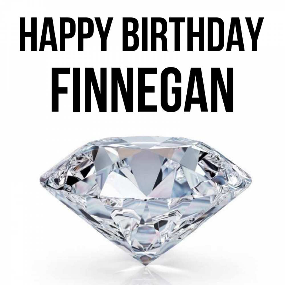 Greetings card с именем, Finnegan Happy Birthday к пожеланием быть богатым Greetings with text for free download 