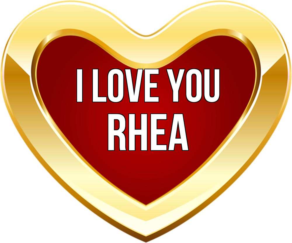 Greetings card с именем, Rhea I love you из краски Greetings with text for free download 