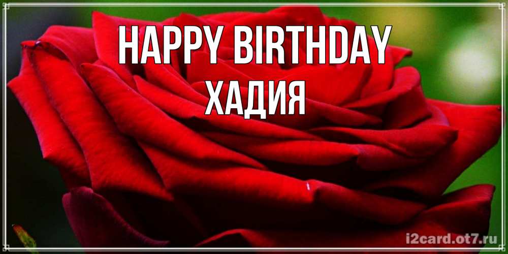 Greetings card с именем, ХАДИЯ Happy Birthday розочка очень красивая Greetings with text for free download 