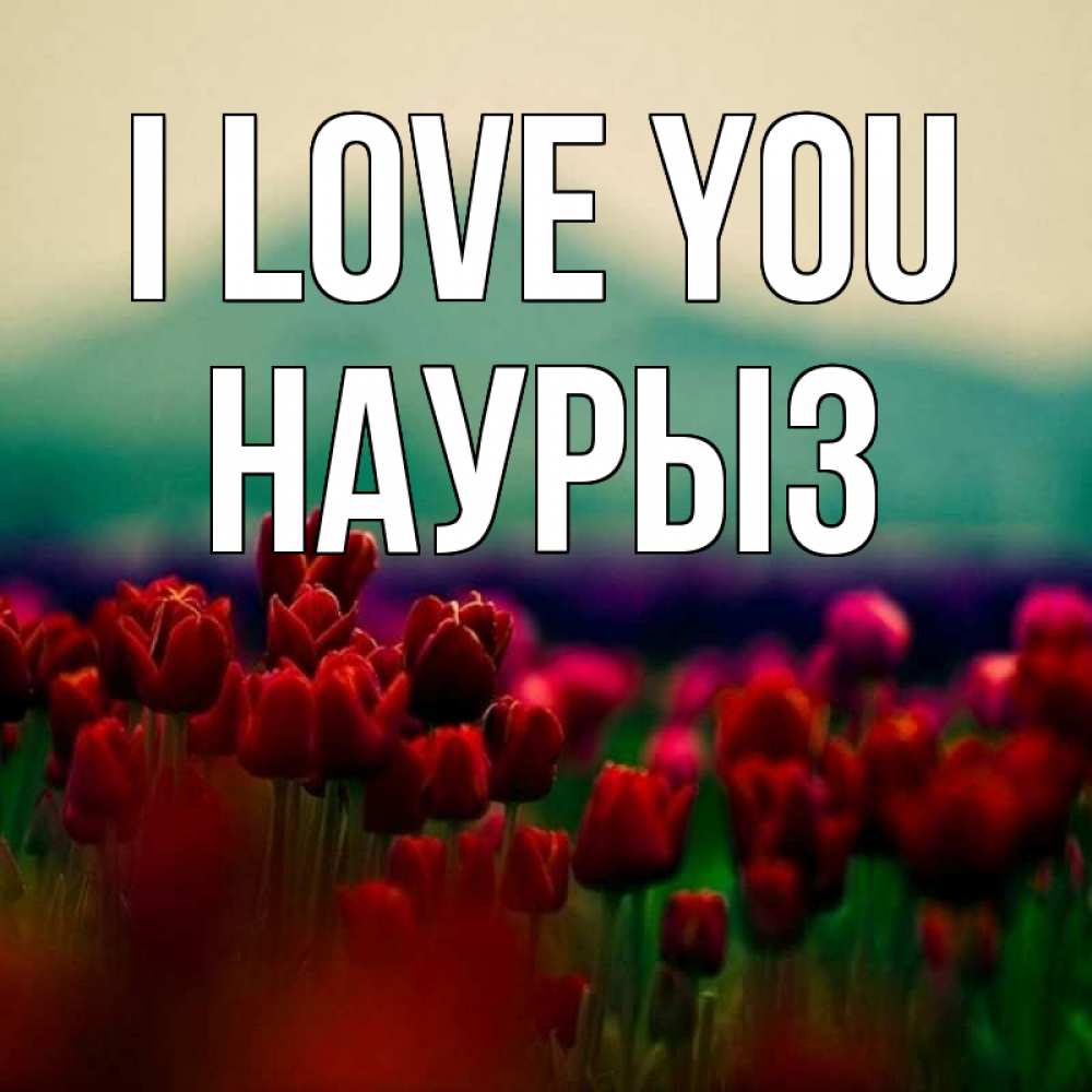 Greetings card с именем, НАУРЫЗ I love you тюльпаны 4 Greetings with text for free download 