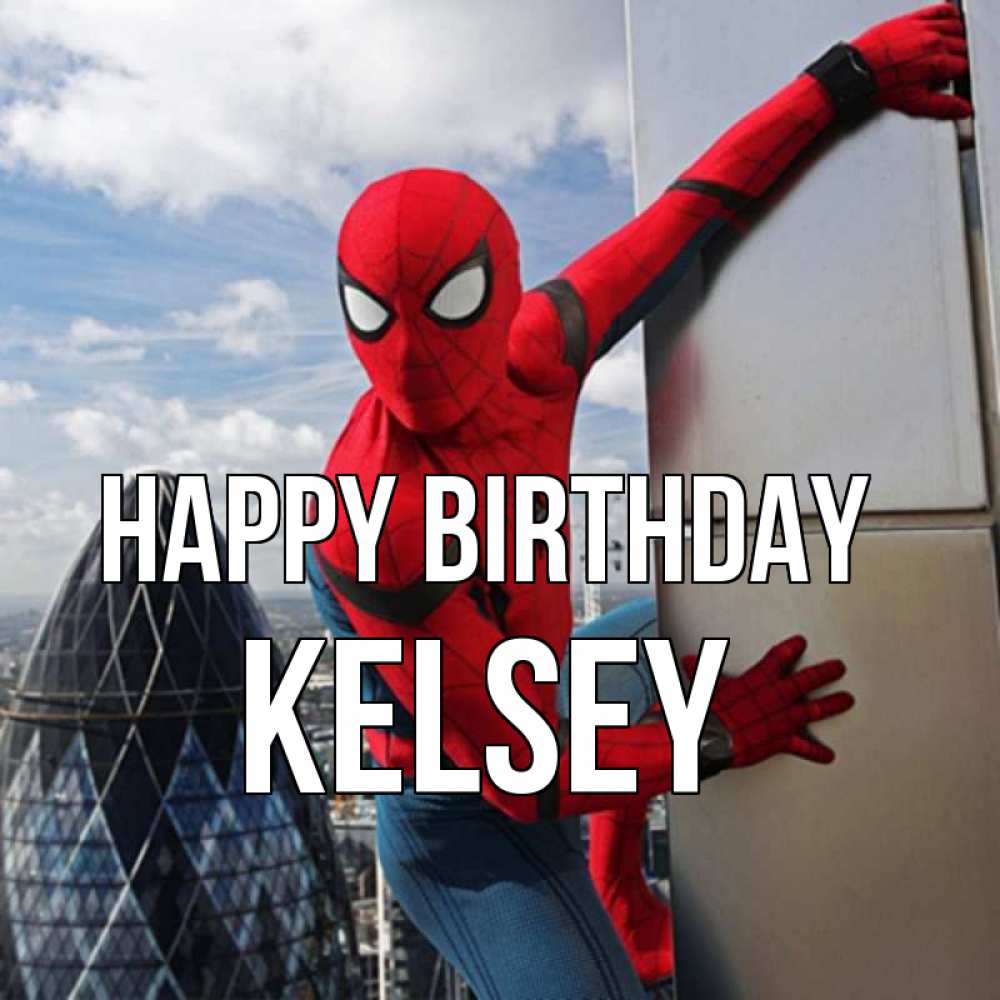 Greetings card с именем, Kelsey Happy Birthday Марвел Greetings with text for free download 