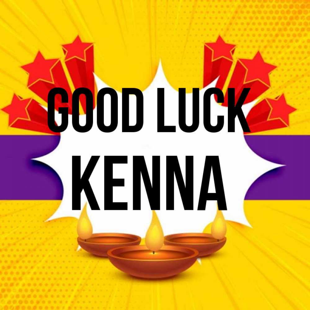 Greetings card с именем, Kenna Good luck векторное изображение Greetings with text for free download 