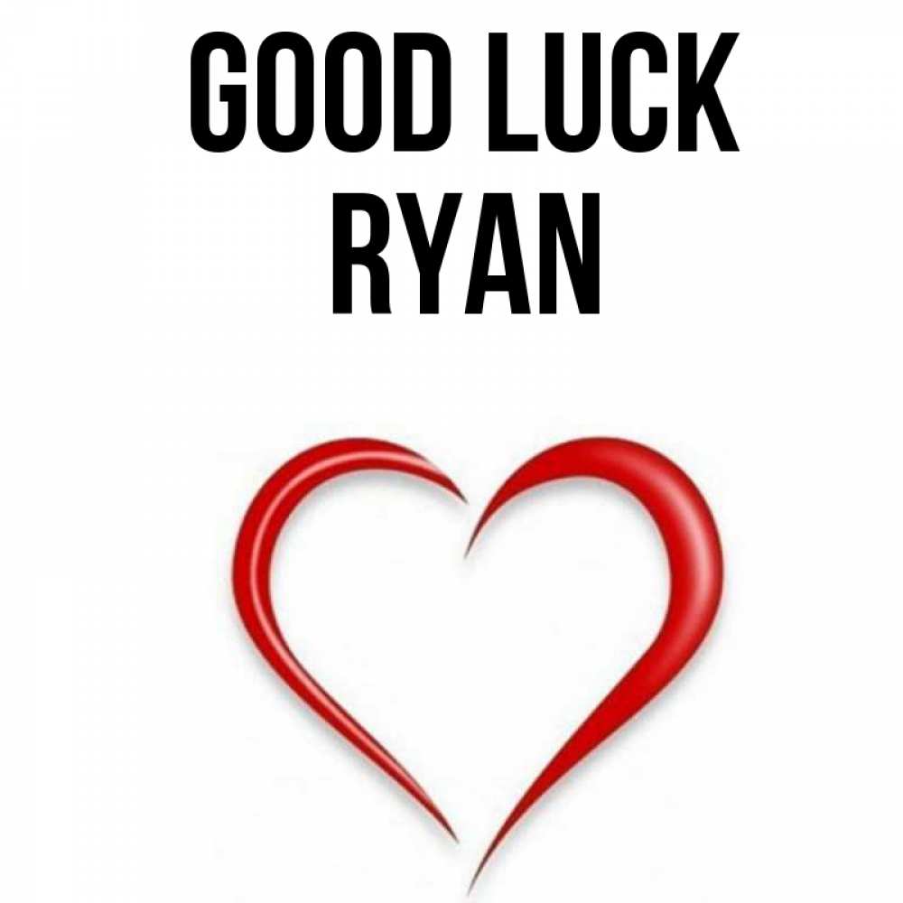 Greetings card с именем, Ryan Good luck для удачливых людей Greetings with text for free download 