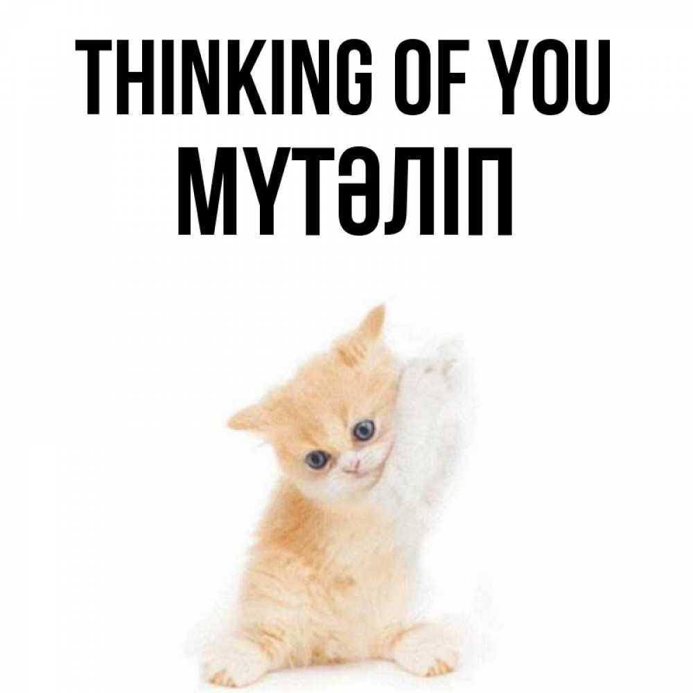 Greetings card с именем, МҮТӘЛІП Thinking of you зверушки и милота Greetings with text for free download 