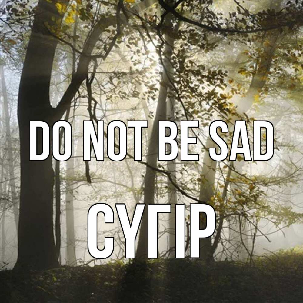 Greetings card с именем, СҮГІР Do not be sad лес и свет Greetings with text for free download 