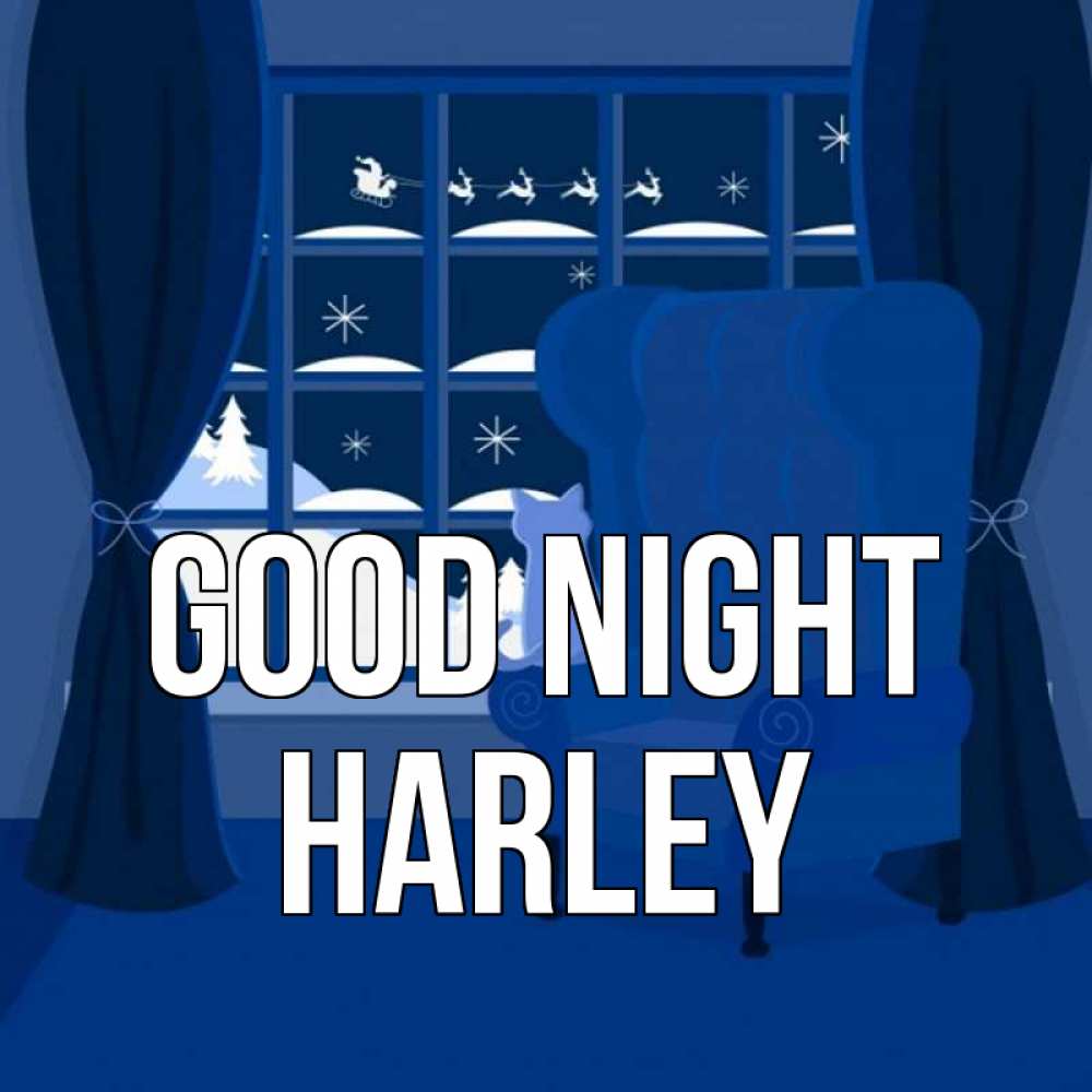 Greetings card с именем, Harley Good night зимняя тема Greetings with text for free download 