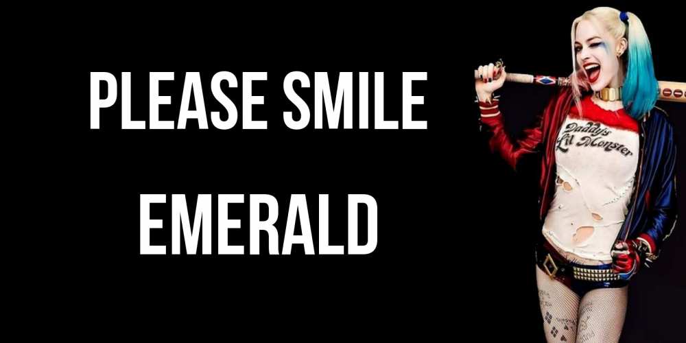 Greetings card с именем, Emerald Please smile пожелания быть позитивным Greetings with text for free download 