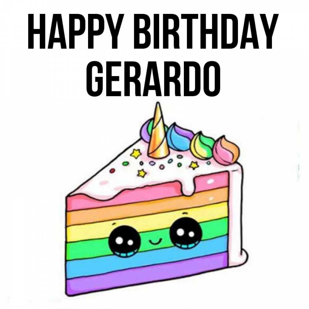 Greetings card с именем, Gerardo Happy Birthday с днем варенья Greetings with text for free download 
