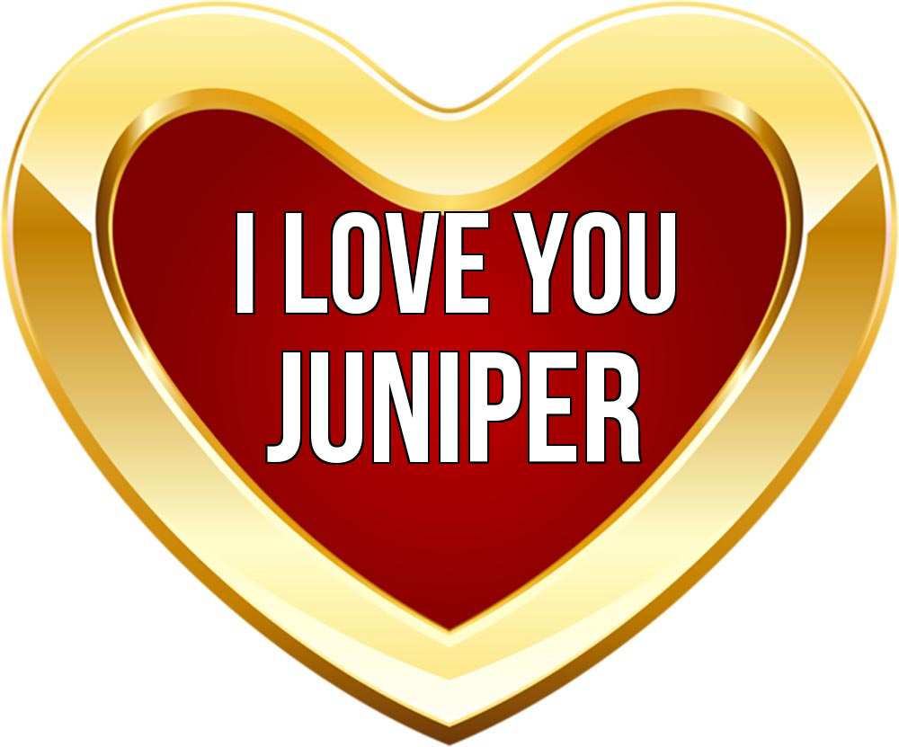 Greetings card с именем, Juniper I love you из краски Greetings with text for free download 