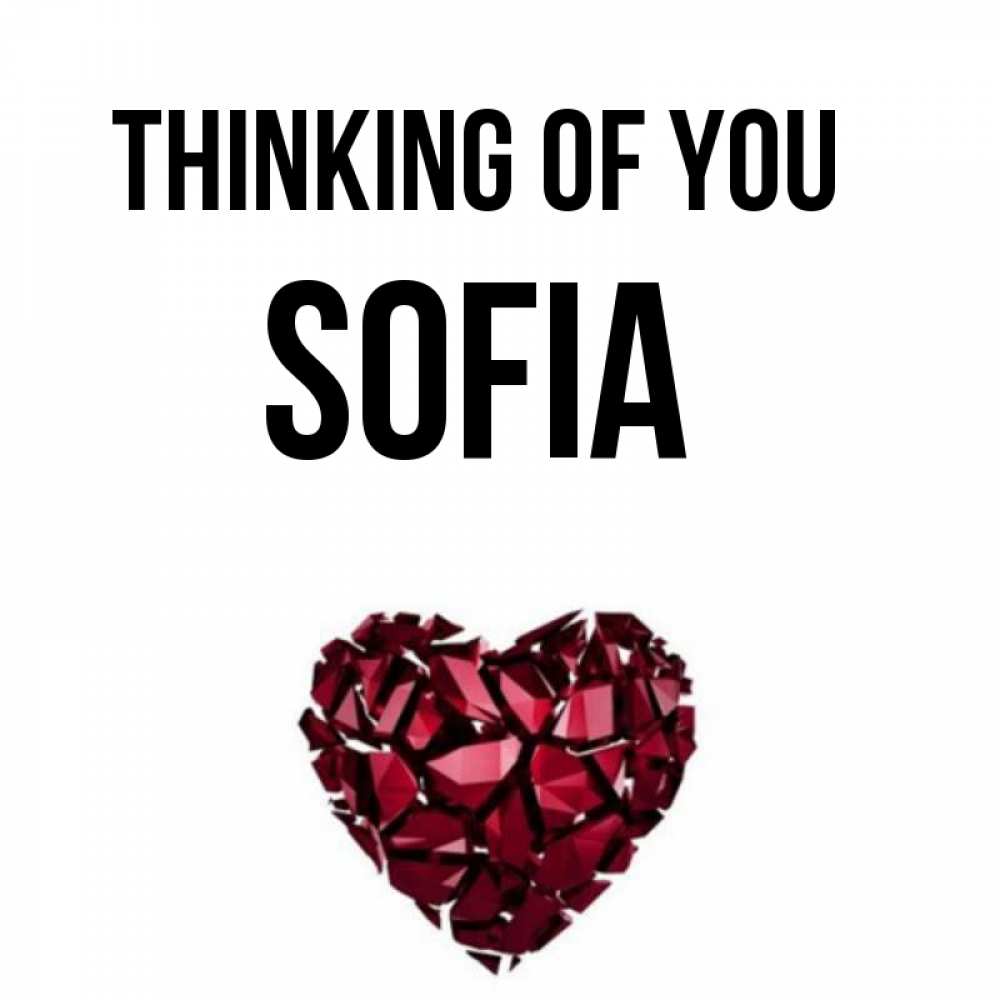 Greetings card с именем, Sofia Thinking of you рубиновое 1 Greetings with text for free download 