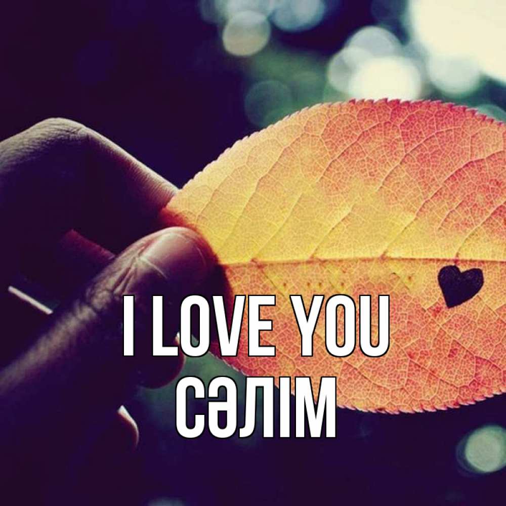 Greetings card с именем, СӘЛІМ I love you держу лист Greetings with text for free download 